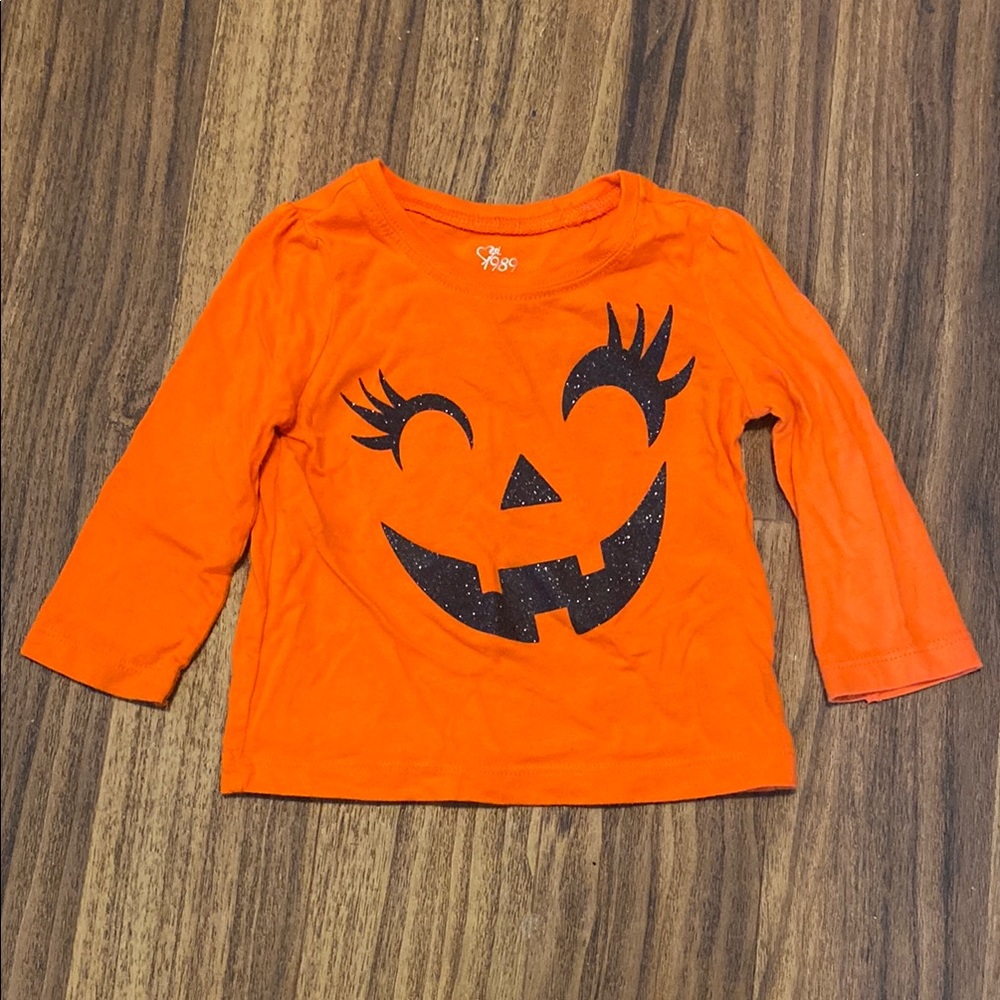 Size 9-12M Halloween Pumpkin Jack-O-Lantern Long-Sleeve Shirt